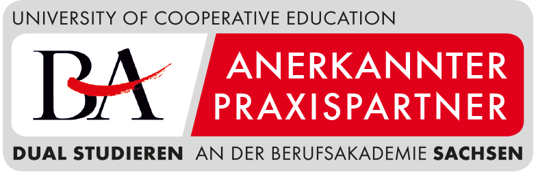 Logo: Anerkannter Praxispartner der Berufsakademie Sachsen - 